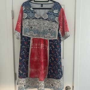 SHEIN 1X Plus Size Bohemian Dress